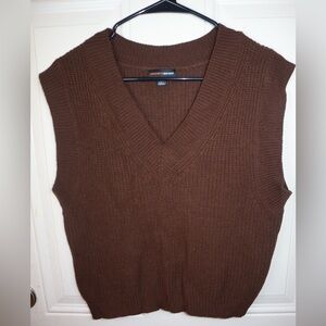 Ambiance Apparel Chocolate ribbed sweater vest SIZE SMALL